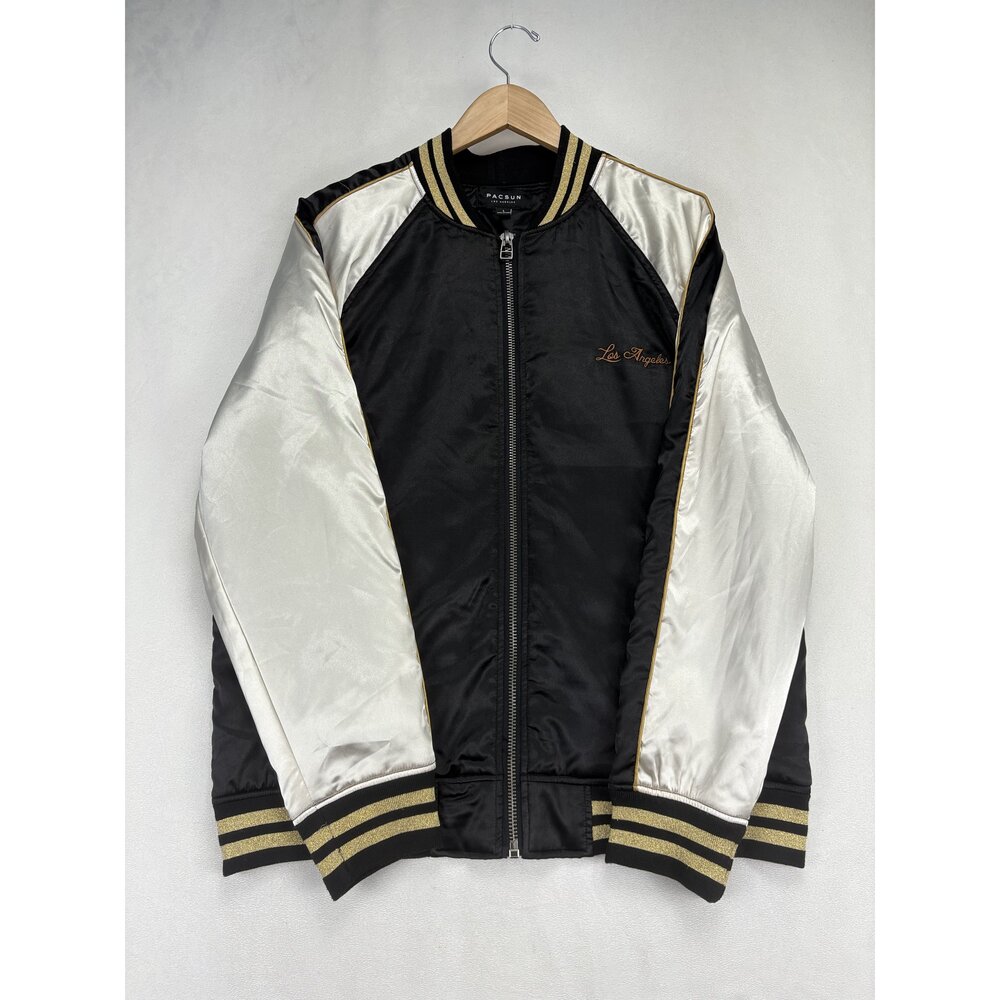 Pacsun Los Angeles Satin Varsity Bomber Jacket Size L - Picture 2 of 11
